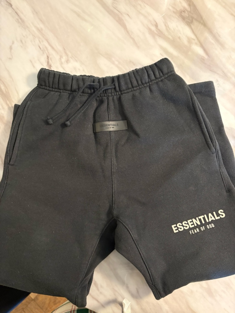 Essentials Kids Black Logo Sweat Pants